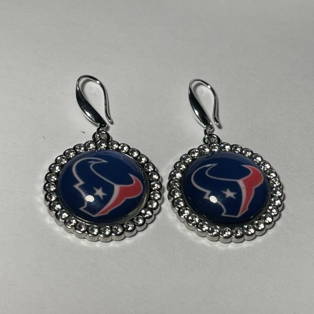 Houston Texans NFL Fashion Dangle Rhinestone Earrings NEW